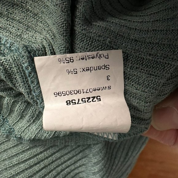 SHEIN Crew Neck Rib Knit Top, Size Medium, Army Green - Picture 7 of 7